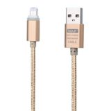 Кабель USB 2.0 Lightning - 2 м Golf GC-12i LED Lightning metal braided gold
