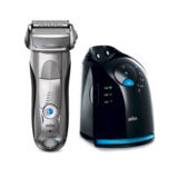 Бритва Braun Series 7 7899cc, 7Вт, плавающая головка, плавающая сетка с интегрированным триммером, аккумулятор, сухое/влажное бритье, промывная, время зарядки 1 ч, картридж для чистки, серебристый/черный