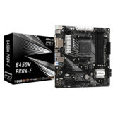 Мат.плата ASRock AM4 B450M Pro4-F , 4DDR4, VGA/DVI/HDMI, 2xM.2, 2xPCI-E 16x, 1xPCI-E 1x ,4xSATA3, ALC887, RTL8111H, 4xUSB3.1/2xUSB2.0, 1xUSB3.1 Type-C, RAID, mATX