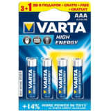 Батарейка R3 Varta High Energy, щелочная тип АAА (блистер на 12 шт. 4903)