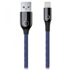  USB 2.0 Lightning - 1.0  Baseus C-shaped Light Intelligent power-off 2.4A Blue CALCD-03