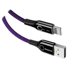  USB 2.0 Type-C - 1.0  Baseus C-shaped Light Intelligent power-off 1M Purple CATCD-05