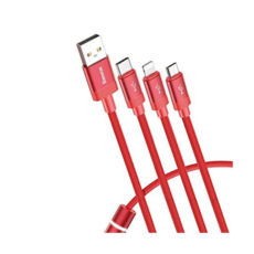  31 USB 2.0 - 1.2  Baseus Cable USB M+T+L 3.5A Red CAMLT-PY09