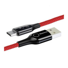  USB Type-C - 1.0  Baseus C-shaped Light Intelligent power-off 1M Red CATCD-09