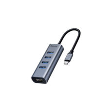 - Baseus Enjoy series Type-C to USB3.0*4+HD4K HD intelligent HUB adapter Grey CAHUB-N0G