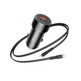 Автомобильное зарядное устр-во USB Baseus Small Screw Series USB+Type-C + USB-C/Lightning Cable Black TZXLD-01