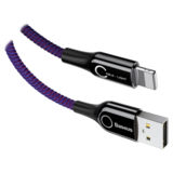 Кабель USB 2.0 Type-C - 1.0 м Baseus C-shaped Light Intelligent power-off 1M Purple CATCD-05