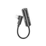 Кабель переходник Baseus L42 IP Male to 3.5mm+IP Female Adapter Red+Black CALL42-91