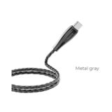Кабель USB 2.0 Type-C - 1.2 м Hoco U56 Metal armor for Type-C metal grey