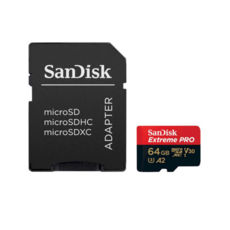   64 GB microSDXC C10 UHS-I U3 A2 R170/W90MB/s Extreme Pro V30 (SDSQXCY-064G-GN6MA)