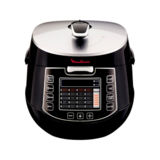 Мультиварка Moulinex CE5028 32, 1000Вт, 5л, скороварка, дисплей, керамическая чаша, 37 программ, жарка, йогурт, выпечка, джем, детское питание, функции: отсрочка старта, поддержка температуры, мультишеф, черный