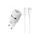 Зарядное устр-во USB 220В Hoco C41A Wisdom c Micro USB EU (2USB 2.4A) white