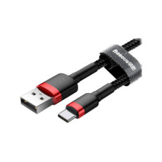  USB 2.0 Type-C - 0.5 Baseus cafule Cable USB For Type-C 3A 0.5M Red+Black CATKLF-A91