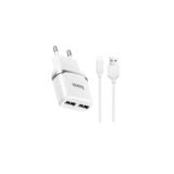 Зарядное устр-во USB Hoco C12 с Type-C USB (2USB, 2.4А) black