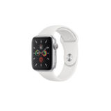 Часы Apple Watch Series 5 GPS 44mm Silver Aluminium Case with White Sport Band (MWVD2)