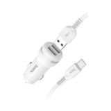 Автомобільний зарядний пристрій Hoco Z27 Staunch (2USB 2,4A) c Type-C white