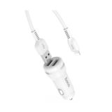 Автомобільний зарядний пристрій Hoco Z27 Staunch (2USB 2,4A) c Lightning white