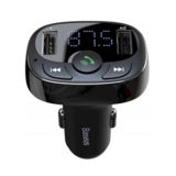 Автомобильное зарядное c FM модулятором CCTM-01 Baseus T typed Bluetooth MP3 charger with car holder?Standard edition?Black CCTM-01