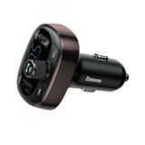 Автомобильное зарядное c FM модулятором CCALL-TM12 Baseus T typed Wireless MP3 charger with car holder dark coffee