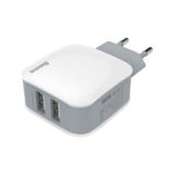 Зарядний пристрій USB 220В Baseus Wall Charger 2xUSB Letour 2.4A White/Gray ZCL2B-B02