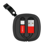 Кабель USB 2.0 Type C - 0.9 м Crown CMCU-013C Red, 2A колір: чорний, алюмінієвий корпус конекторів.