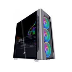  1stPlayer DX-M1-PLUS RGB Black, Window, 3*140 RGB, USB 3.0, ATX,  