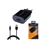 Зарядное устр-во USB 220В Grand-X 5V 2,4A (CH55BU) USB Black с защитой от перегрузки + cable Micro USB, Cu