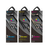 Кабель 2в1 USB 2.0 Micro - 1.2 м Celebrat CB-04 3in1 black
