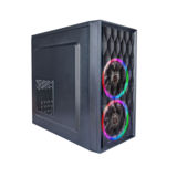 Корпус 1stPlayer D8-M-R1 Color LED Black, Window, 2*120мм Color LED, mATX, без БП