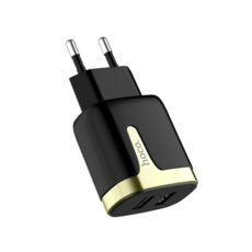  - USB 220 Hoco C64A Engraved EU (2USB 2.1A) black