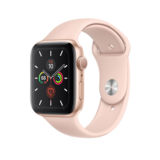 Часы Apple Watch Series 5 (GPS) 44mm Gold Aluminum Case with Pink Sand Sport Band (MWVE2)
