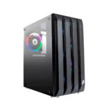 Корпус 1stPlayer Black Sir B2-R1 Color LED, Window, 4*120мм Color LED, USB 3.0, mATX, без БП