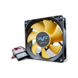 Вентилятор 80 mm Frime FYF80HB4, molex, Black/Yellow, 80x80x25мм