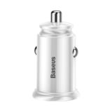 Автомобільний зарядний пристрій Baseus Circular Plastic A+A CCALL-YD02, 30W Dual QC3.0, White