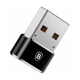 Переходник USB - Type-C Baseus CAAOTG-01 (USB Male To Type-C Female) Black