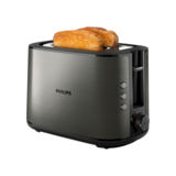 Тостер PHILIPS Viva Collection HD2650/80, 950Вт, функции: повторного подогрева, разморозки, одностороннего тоста и отмены, подставка для подогрева, черный/серый