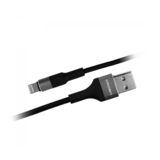 Кабель USB 2.0 Lightning - 1.0 м Crown CMCU-007L Black and Grey для зарядки і передачі даних, 5В/2A