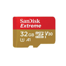   32 GB microSD SanDisk UHS-I U3 Extreme Action A1 + SD Adapter SDSQXAF-032G-GN6AA 