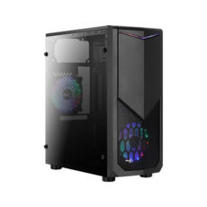  AEROCOOL Tomahawk-A-BK-v3 Black Mid Tower LED acrylic side panel 64686