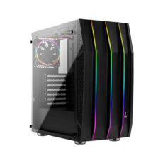  AEROCOOL Klaw-G-BK-v1 Black Mid Tower ARGB glass side panel