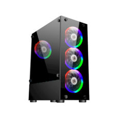  1stPlayer V2-A-R1 Color LED Black, Window, 4*120 Color LED, USB 3.0, ATX,  