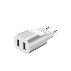  - USB 220 Hoco C47A EU Metal (2USB, 2.1A) white-grey