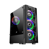 Корпус 1stPlayer D4-BK-R1 Color LED Black, Window, 4*120мм Color LED, USB 3.0, ATX, без БП