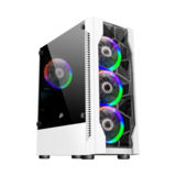 Корпус 1stPlayer D4-WH-R1 Color LED White, Window, 4*120мм Color LED, USB 3.0, ATX, без БП