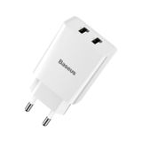 Зарядное устр-во USB 220В Baseus Speed Mini Dual U Charger 10.5W White (CCFS-R02)
