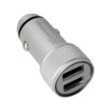 Автомобильное зарядное Grand-X CH-07LG, 3,1A, 12-24V, 2USB, light grey metallic