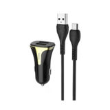 Автомобільний зарядний пристрій Hoco Z31 QC3.0 (2USB 2.4A) c Micro USB black