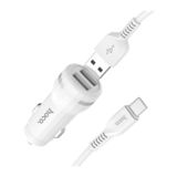 Автомобільний зарядний пристрій Hoco Z31 QC3.0 (2USB 2.4A) c Type-C white