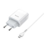 Зарядное устр-во USB 220В Hoco C73A c Micro-USB (2USB 2.4A) white