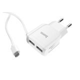 Зарядное устр-во USB 220В Hoco C59A c Micro USB (2USB 2.4A) white